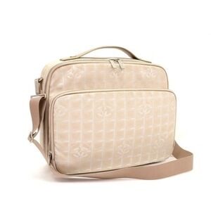 Chanel Very Rare New Line Briefcase Beige Textile/Leather Messenger Bag
